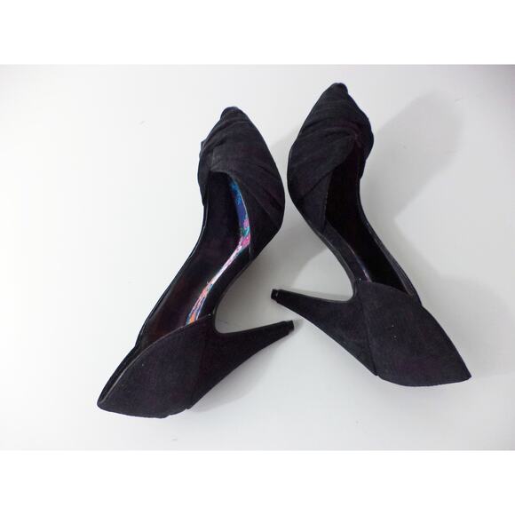 ROCKET DOG BLACK VELOUR FABRIC OPEN TOE D'ORSAY HEEL PUMP SHOE SZ 7M - Picture 5 of 7